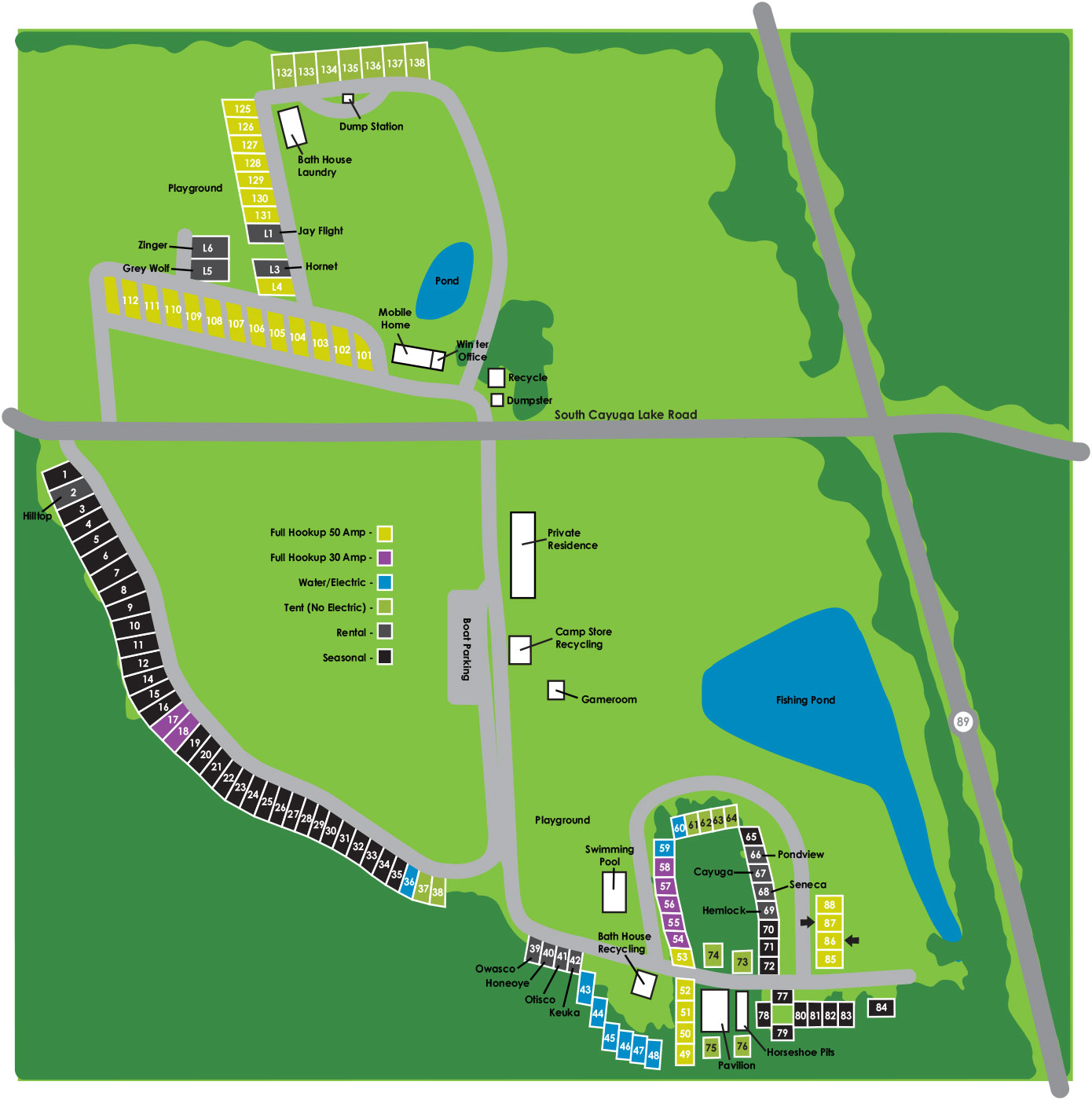 Sned-Acres Family Campgrounds Map